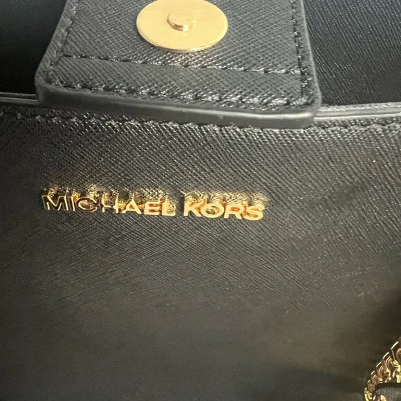 Michael Kors Black Saffiano Shoulder Tote with Gold Hardware - Picture 7 of 7